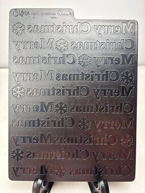 Sizzix Embossing Plate Set Stripes & Merry Christmas Designs 5x7"